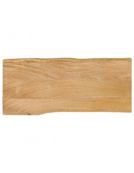 Piano Tavolo 100x40x2,5 cm Bordi Vivi in Legno Massello Mango