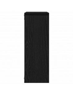 Scaffale a Parete Rovere Nero 45x16x45 cm in Truciolato