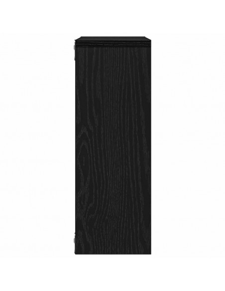 Scaffale a Parete Rovere Nero 45x16x45 cm in Truciolato