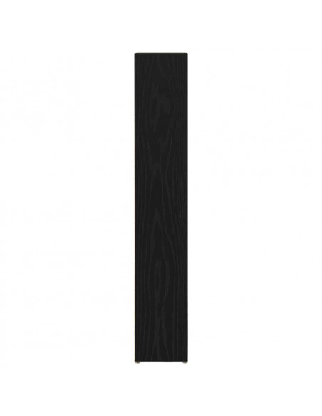 Scaffali Porta CD 2 pz Rovere Nero 21x16x93,5 cm in Truciolato