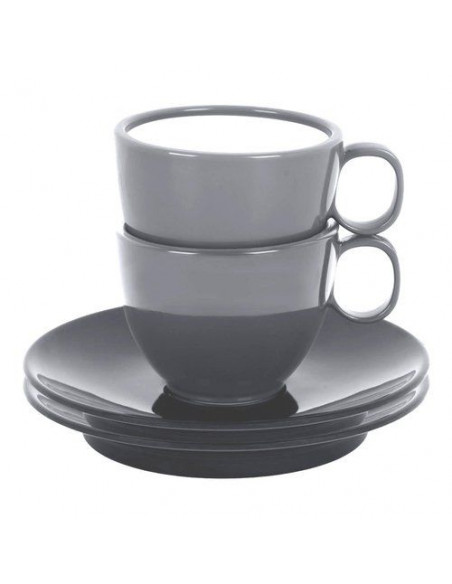 Set tazzine campeggio Brunner 0830066C.C06 antislip Grigio