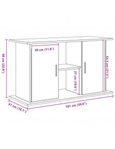Supporto Acquario 101x41x58 cm Legno Multistrato Rovere Nero