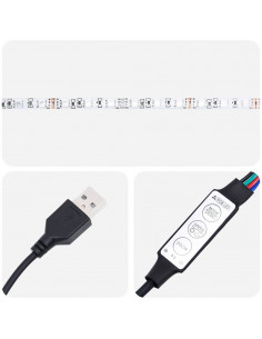 Tavolino da Soggiorno con Luci LED Rovere Nero 90x49x40 cm