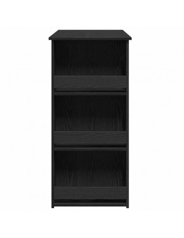 Tavolo da Bar con Ripiani Rovere Nero 102x50x103,5cm Truciolato