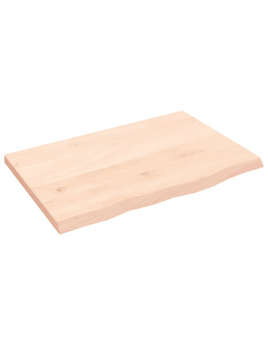 Ripiano a Parete 60x40x2 cm Legno Massello Rovere Non Trattato