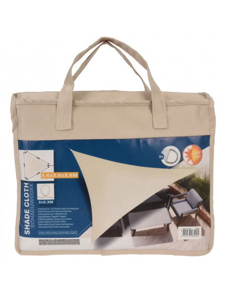 ProGarden Vela Parasole 3,6x3,6x3,6 m Crema a Triangolo