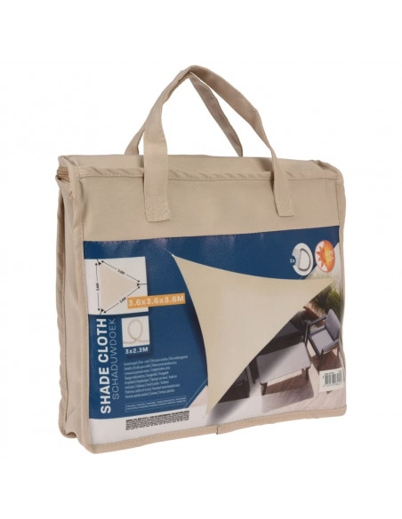 ProGarden Vela Parasole 3,6x3,6x3,6 m Crema a Triangolo