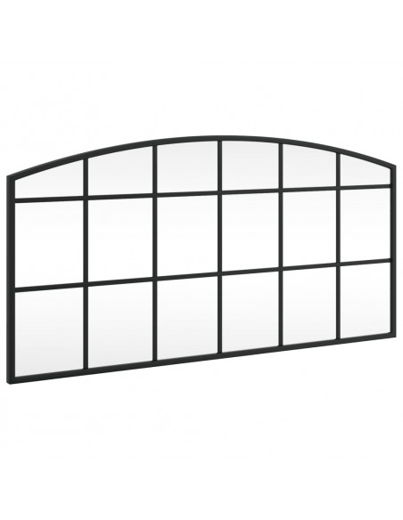 Specchio da Parete Nero 80x40 cm Arco in Ferro