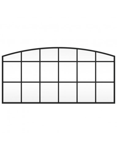 Specchio da Parete Nero 80x40 cm Arco in Ferro