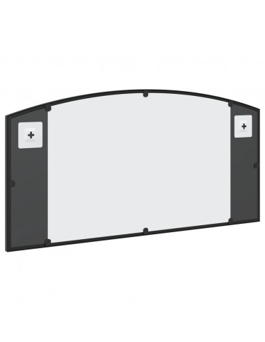 Specchio da Parete Nero 80x40 cm Arco in Ferro