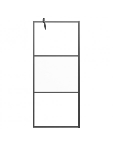 Parete Doccia Walk in 80x195 cm Vetro Semi Smerigliato ESG Nero