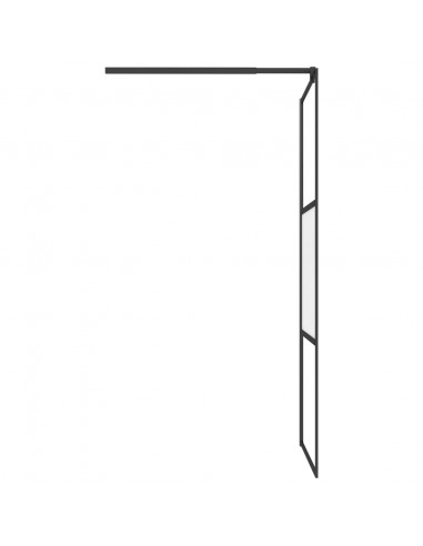 Parete Doccia Walk in 80x195 cm Vetro Semi Smerigliato ESG Nero