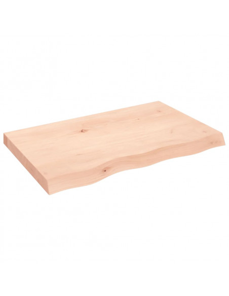 Ripiano a Parete 80x50x(2-6) cm Massello Rovere Non Trattato