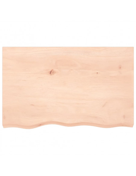 Ripiano a Parete 80x50x(2-6) cm Massello Rovere Non Trattato