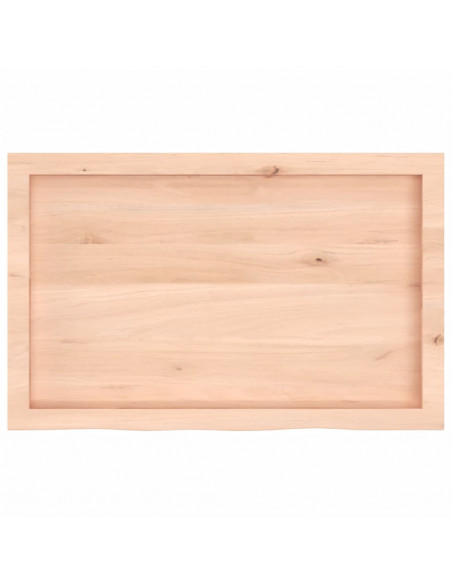 Ripiano a Parete 80x50x(2-6) cm Massello Rovere Non Trattato