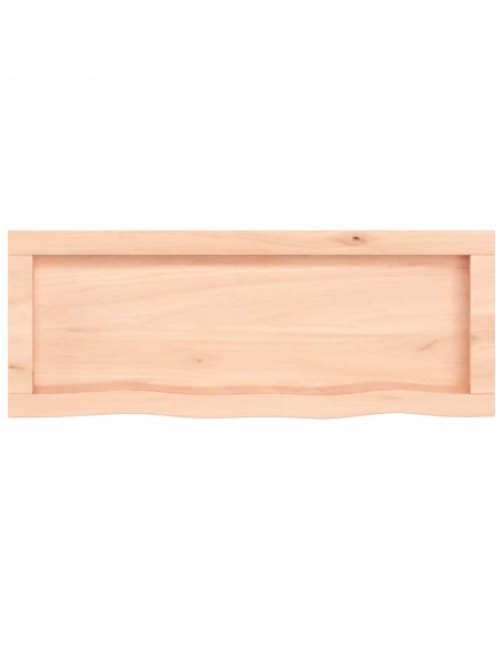 Ripiano a Parete 80x30x(2-4) cm Massello Rovere Non Trattato