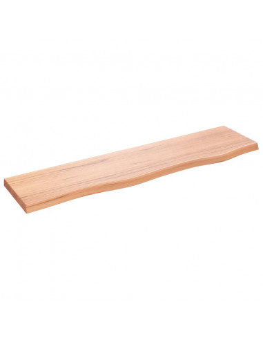 Ripiano Muro Marrone Chiaro 80x20x2 cm Massello Rovere Trattato