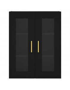 Mobile a Parete Nero 69,5x34x90 cm 2