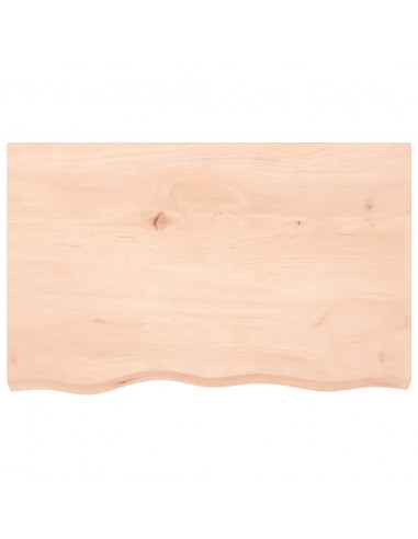 Piano per Tavolo 80x50x(2-6) cm in Rovere Massello Non Trattato