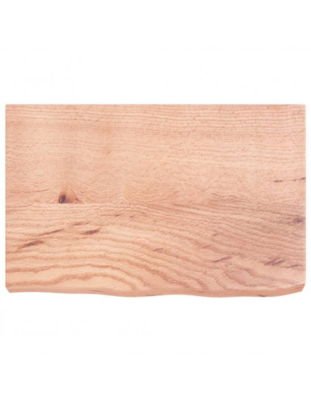 Piano Tavolo Marrone 60x40x(2-6) cm Massello Rovere Trattato