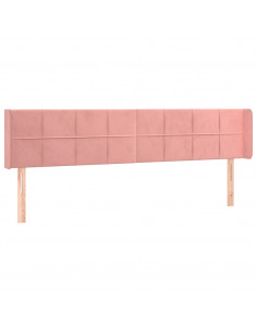 Testiera ad Orecchio Rosa 183x16x78/88 cm in Velluto 2