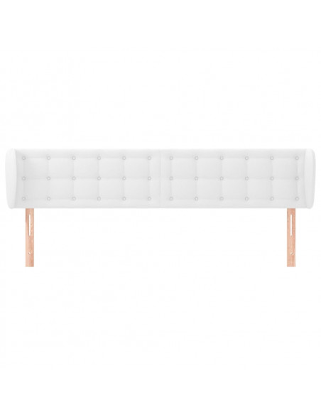 Testiera ad Orecchio Bianca 163x23x78/88cm in Similpelle