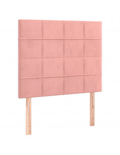 Testiera 2 pz Rosa 90x5x78/88 cm in Velluto 2