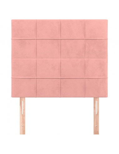 Testiera 2 pz Rosa 90x5x78/88 cm in Velluto