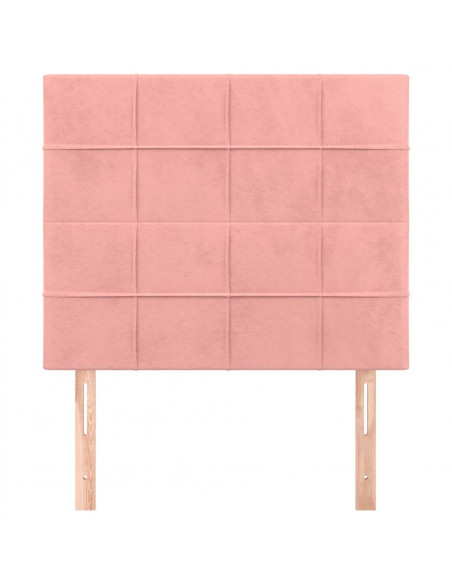 Testiera 2 pz Rosa 90x5x78/88 cm in Velluto