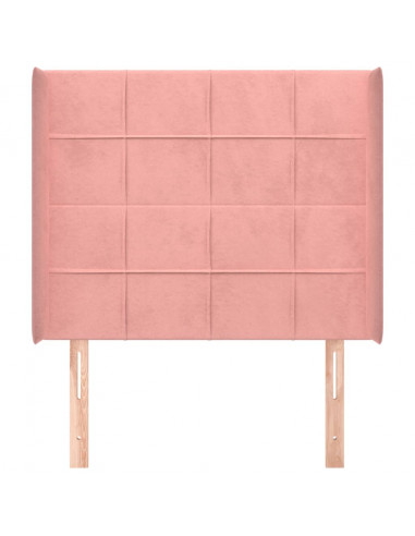 Testiera ad Orecchio Nera 93x16x118/128 cm in Velluto