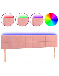 Testiera a LED Rosa 180x5x78/88 cm in Velluto 2