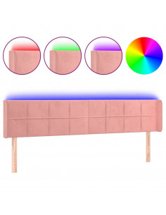 Testiera a LED Rosa 183x16x78/88 cm in Velluto 2