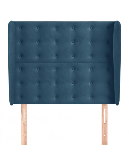 Testiera ad Orecchio Blu Scuro 83x23x118/128 cm in Velluto