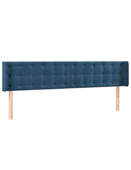 Testiera ad Orecchio Blu Scuro 163x16x78/88 cm in Velluto