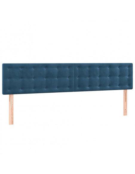 Testiera 2 pz Blu Scuro 80x5x78/88 cm in Velluto