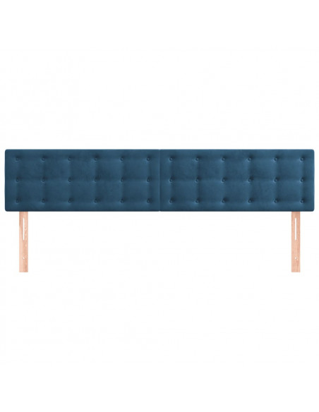 Testiera 2 pz Blu Scuro 80x5x78/88 cm in Velluto