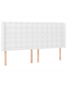 Testiera ad Orecchio Bianco 163x16x118/128 cm in Similpelle 2