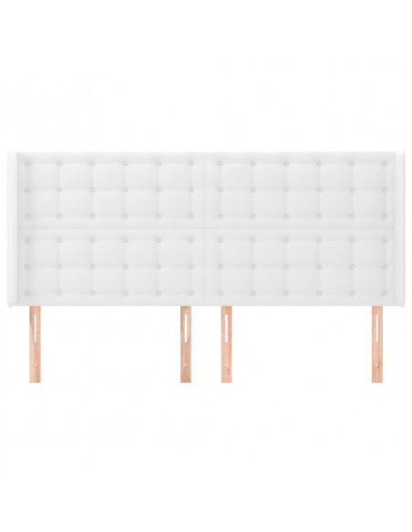 Testiera ad Orecchio Bianco 163x16x118/128 cm in Similpelle