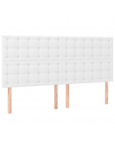 Testiera 4 pz Bianco 80x5x78/88 cm in Similpelle 2