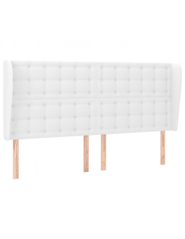 Testiera ad Orecchio Bianca 163x23x118/128 cm in Similpelle