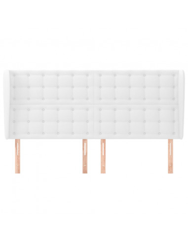 Testiera ad Orecchio Bianca 163x23x118/128 cm in Similpelle