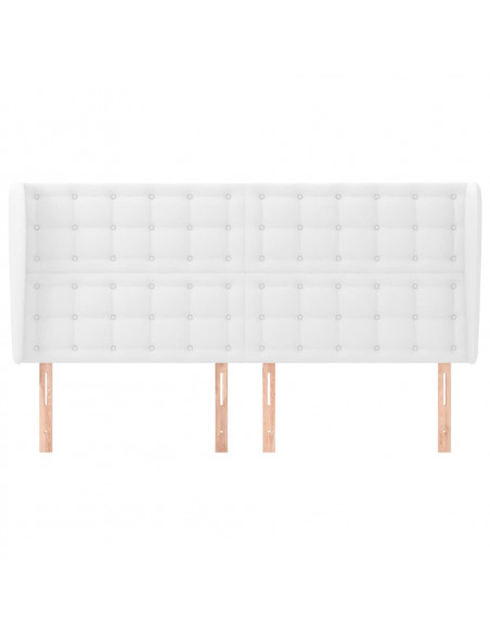 Testiera ad Orecchio Bianca 163x23x118/128 cm in Similpelle