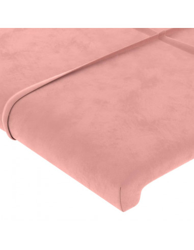 Testiera ad Orecchio Rosa 183x23x118/128 cm in Velluto