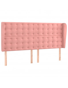 Testiera ad Orecchio Rosa 163x23x118/128 cm in Velluto 2