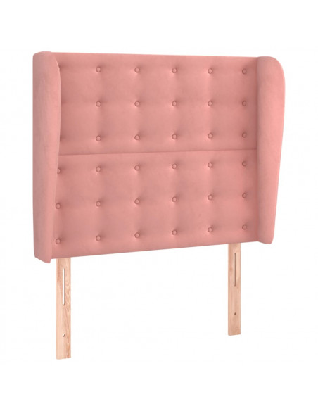 Testiera ad Orecchio Rosa 83x23x118/128 cm in Velluto