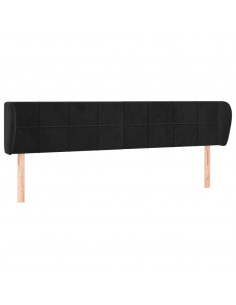 Testiera ad Orecchio Nera 183x23x78/88 cm in Velluto 2