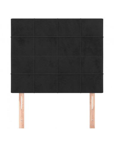 Testiera 2 pz Nera 90x5x78/88 cm in Velluto