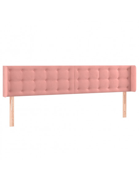 Testiera ad Orecchio Rosa 163x16x78/88 cm in Velluto