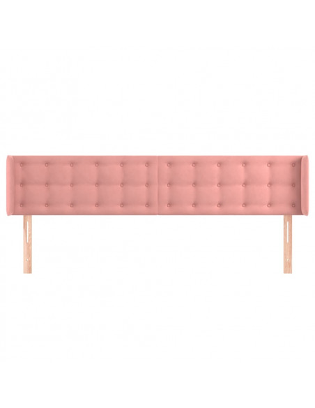 Testiera ad Orecchio Rosa 163x16x78/88 cm in Velluto