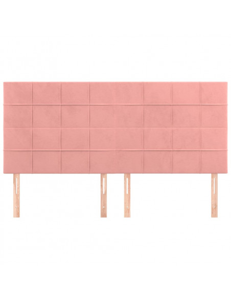 Testiera 4 pz Rosa 90x5x78/88 cm in Velluto